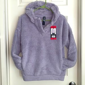 Lukka Lux Ladies Sherpa Pullover Hoodie color Lilac Long Sleeve NEW